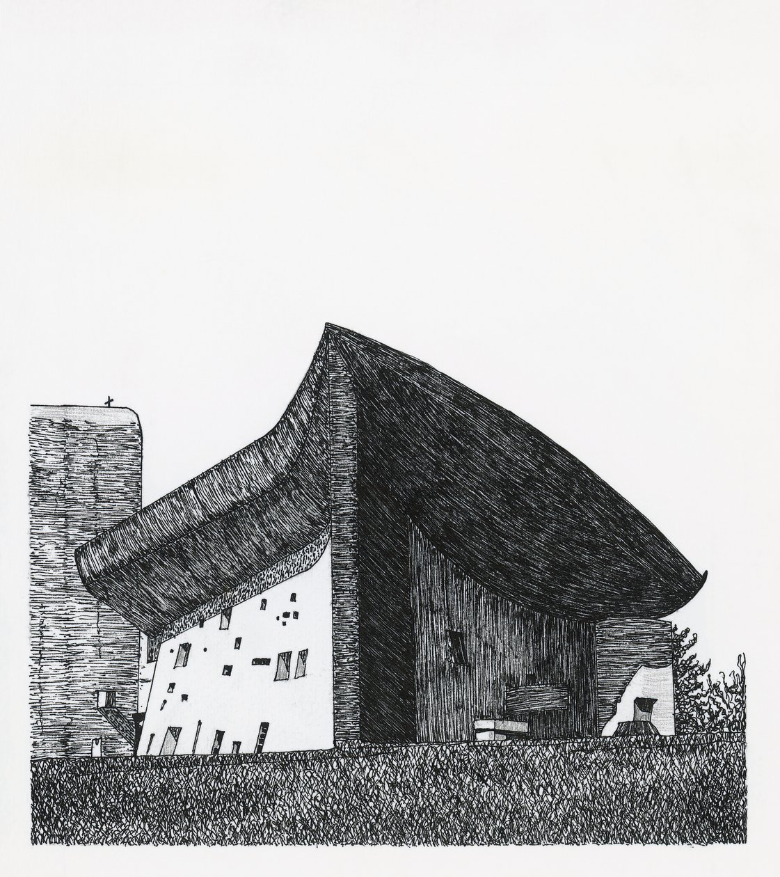 Notre Dame du Hautin kappeli Ronchampissa tekijältä Le Corbusier (1887 1965)