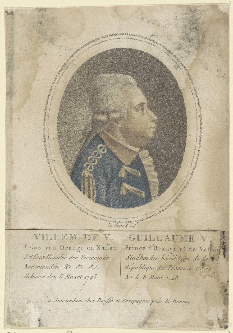 Orange-Nassaun prinssin William V:n muotokuva tekijältä Le Grand