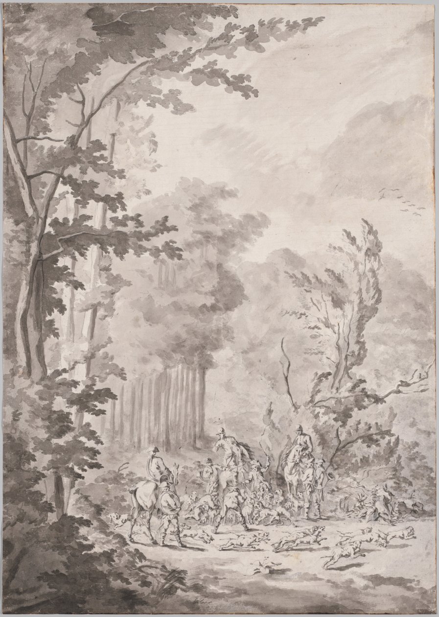 Metsästysjuhlat Marlyssa 1600-luvun lopulla tai 1700-luvun alussa. tekijältä Le Vieux Jean Baptiste Martin