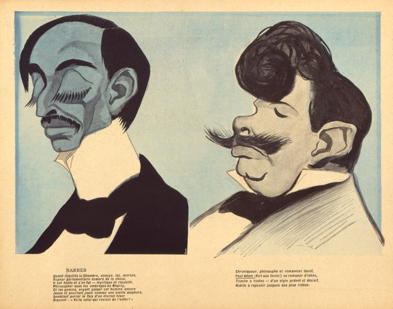 Maurice Barres ja Paul Adam, karikatyyrit "L