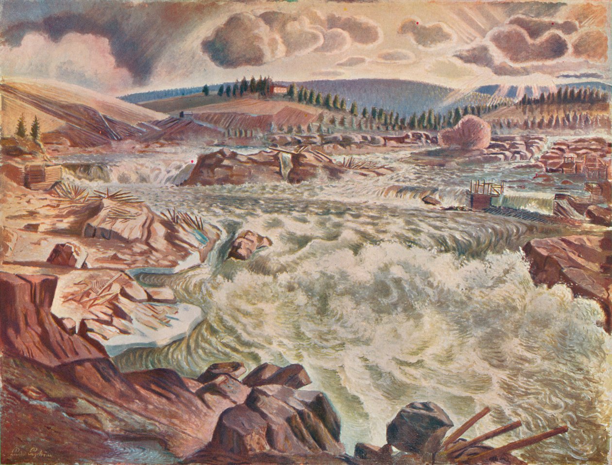 Vesiputous, 1900 1935. tekijältä Leander Engstrom