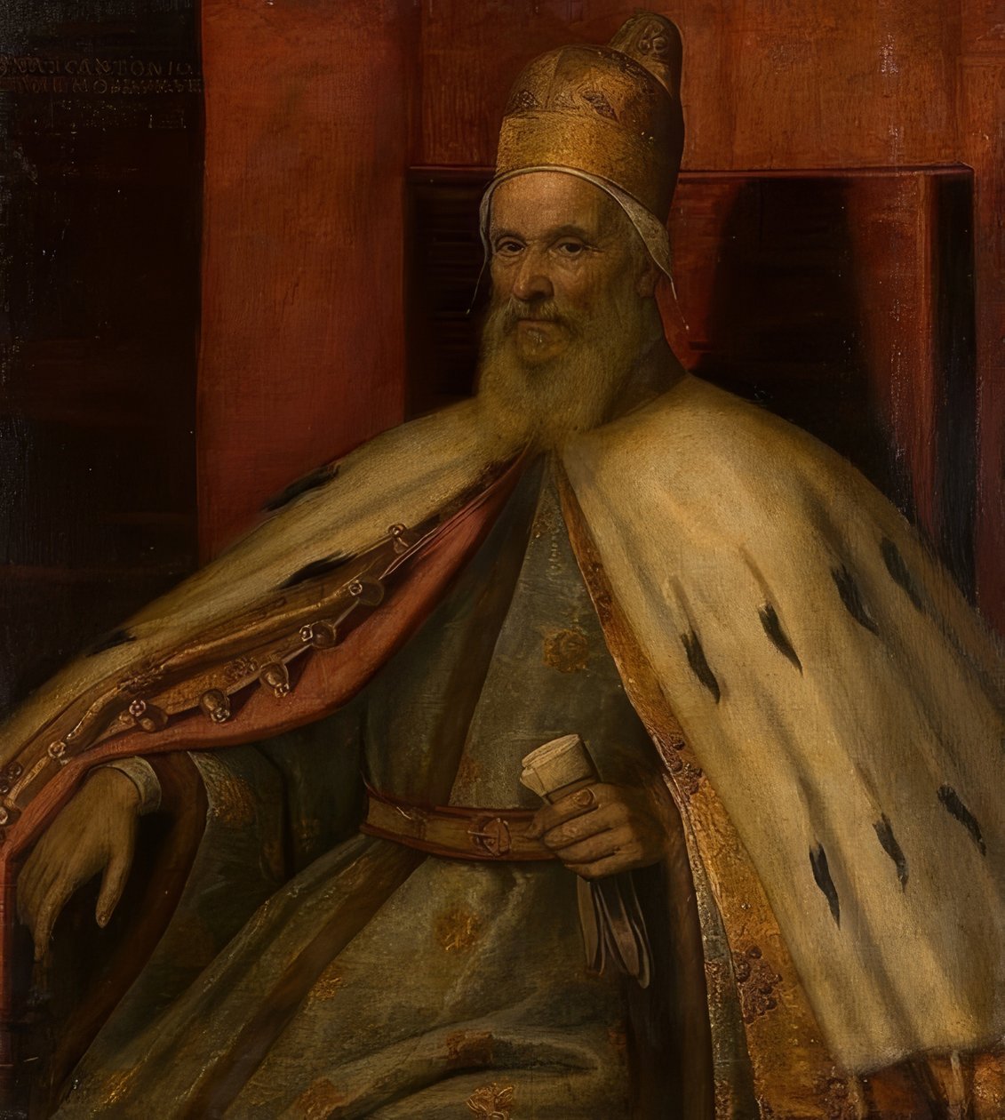 Doge Marcantonio Memmon muotokuva (1537-1615, doge vuodesta 1612). 17. vuosisata tekijältä Leandro Bassano