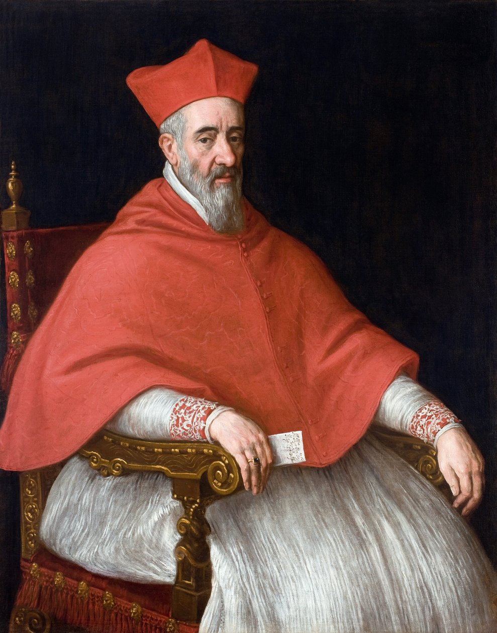 Kardinaali Giovanni Delfinon (1545-1622) muotokuva - Leandro Bassanon (1557-1622) maalaus, öljy kankaalle tekijältä Leandro da Ponte Bassano