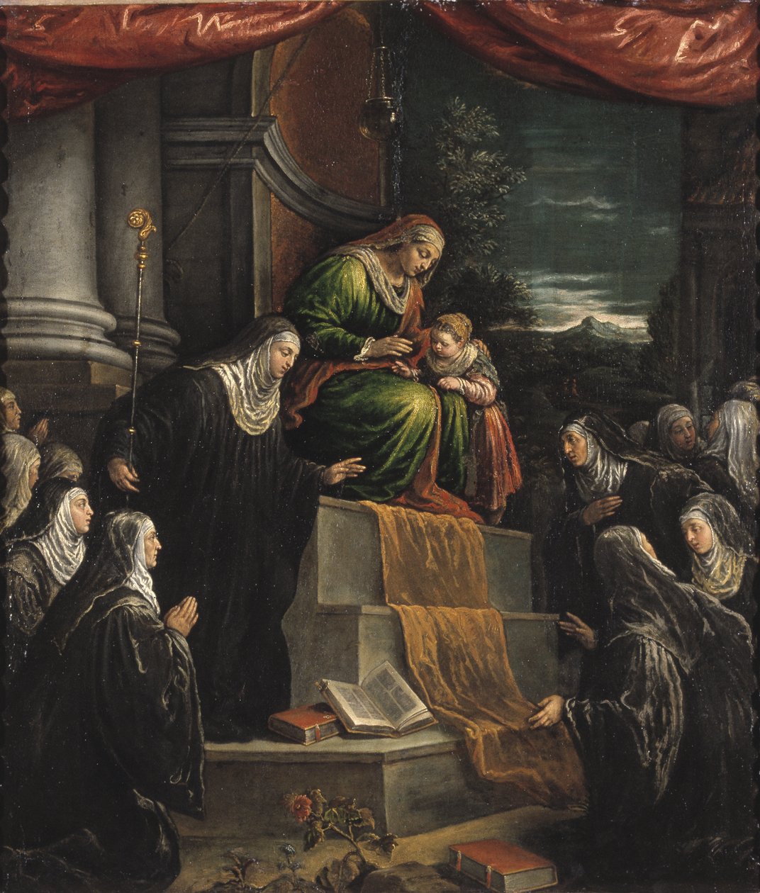 Pyhän Annan ja Neitsyt Marian lapsi - Pyhä Anna ja Maria lapsena, kirjoittanut Bassano, Leandro (1557-1622). Öljy kankaalle. Koko: 117 x 99 cm. Tukholman kansallismuseo tekijältä Leandro da Ponte Bassano