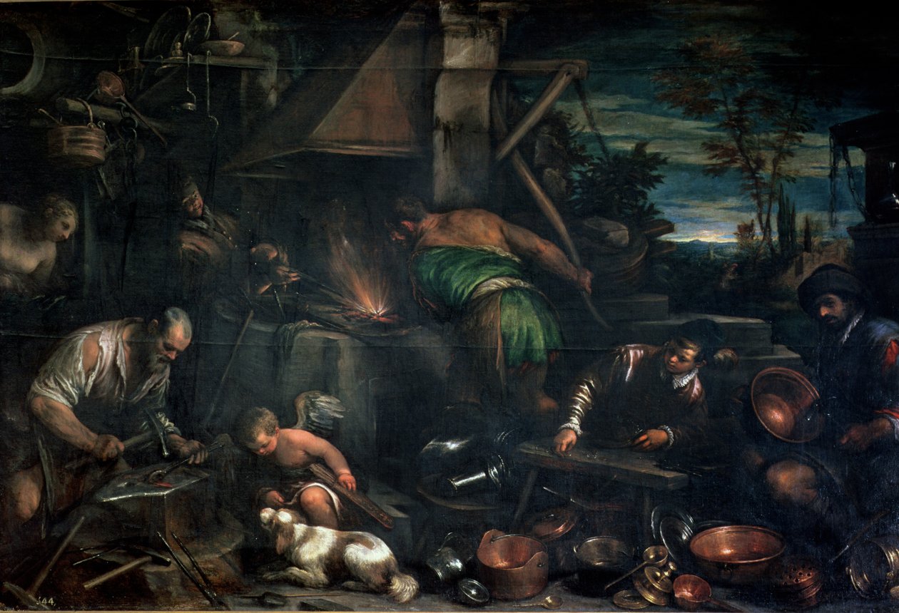 La Forja de Vulcà (oli sobre tela) finlandès tekijältä Leandro da Ponte Bassano