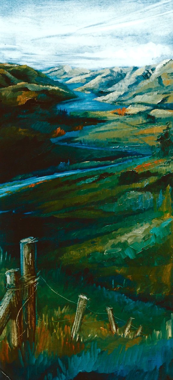Akaroa NZ, 1997 (öljy paperille) tekijältä Lee Campbell