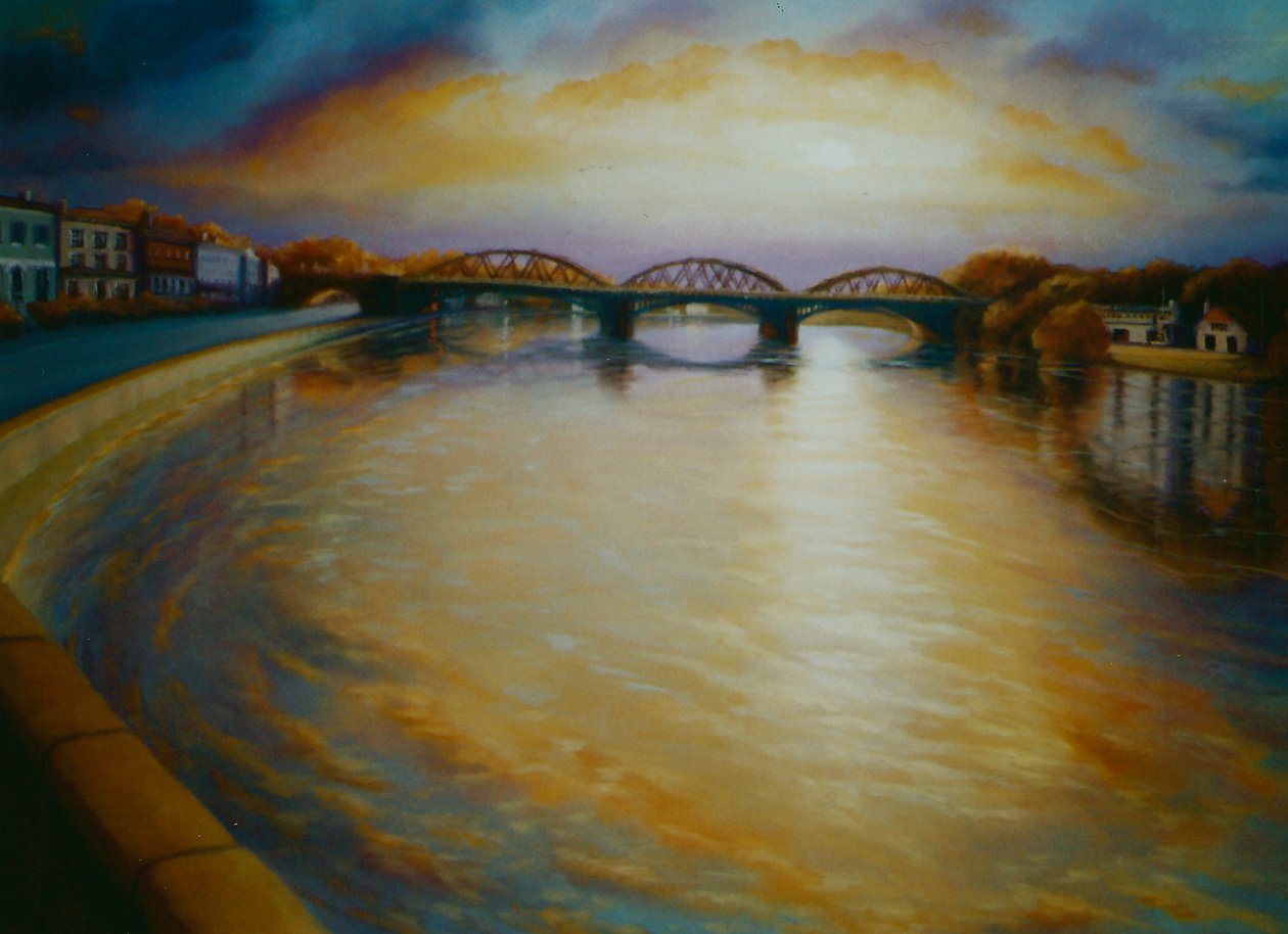 Barnes Bridge, 2006 Thames-joen auringonlasku tekijältä Lee Campbell