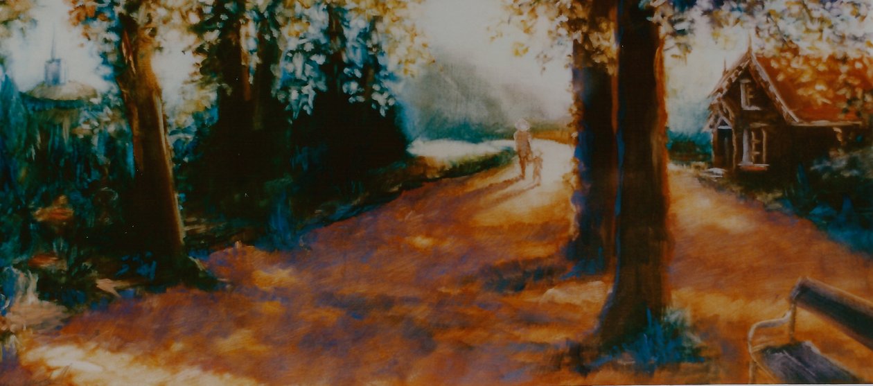 Dane John Gardens, Canterbury, 2000 (öljy paperille) tekijältä Lee Campbell