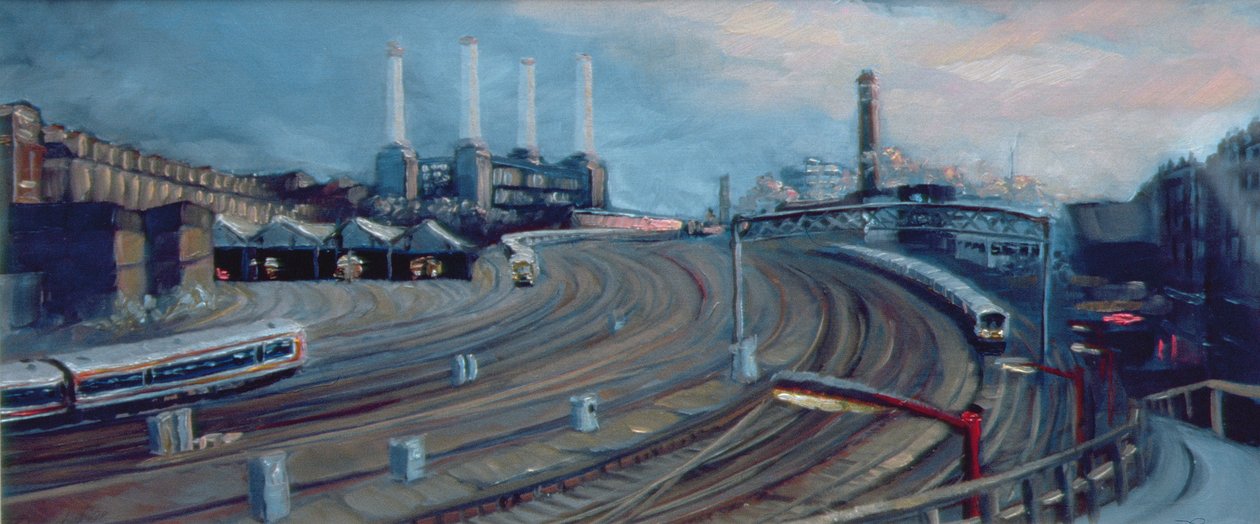 Ebury Bridge, 1998 (öljy paperille) Victoria Station tekijältä Lee Campbell