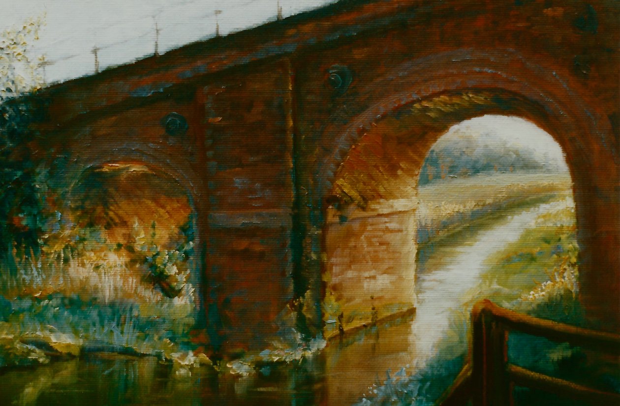 Railway Arches, 1997 (öljy paperille) tekijältä Lee Campbell