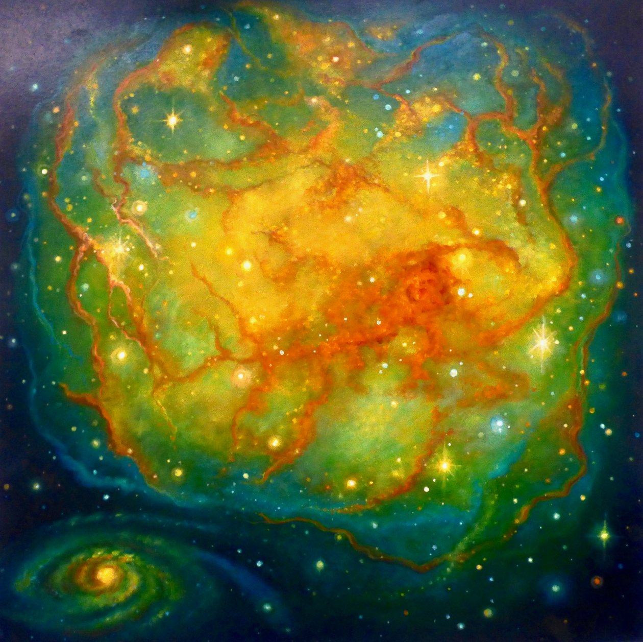 Nebula Emarald, 2023 (öljy kankaalle) tekijältä Lee Campbell