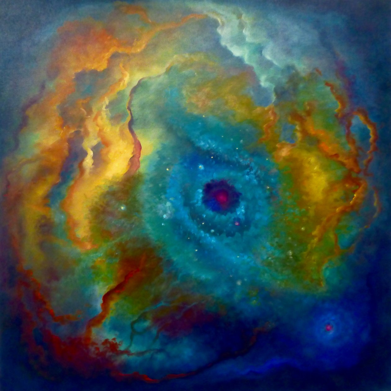 Nebula Malachite, 2023 (öljy kankaalle) tekijältä Lee Campbell