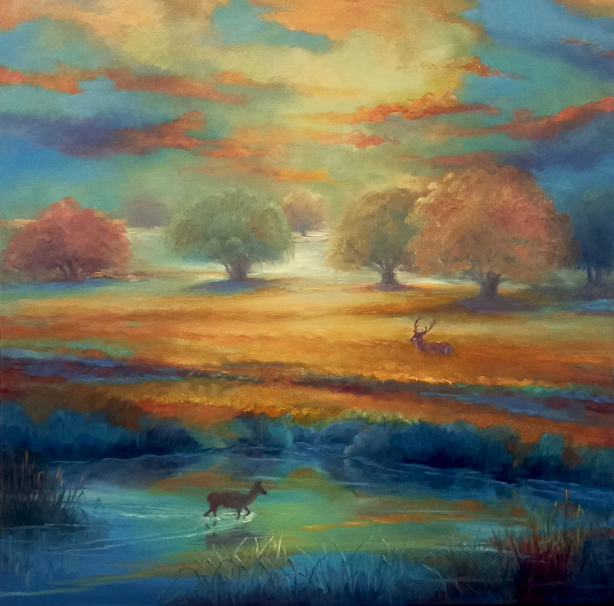 Richmond Park, vihreä ja kulta, 2021 tekijältä Lee Campbell