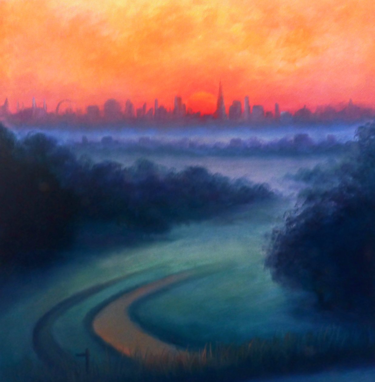 Summer Dawn Richmond Park; 2023 (öljy kankaalle) tekijältä Lee Campbell