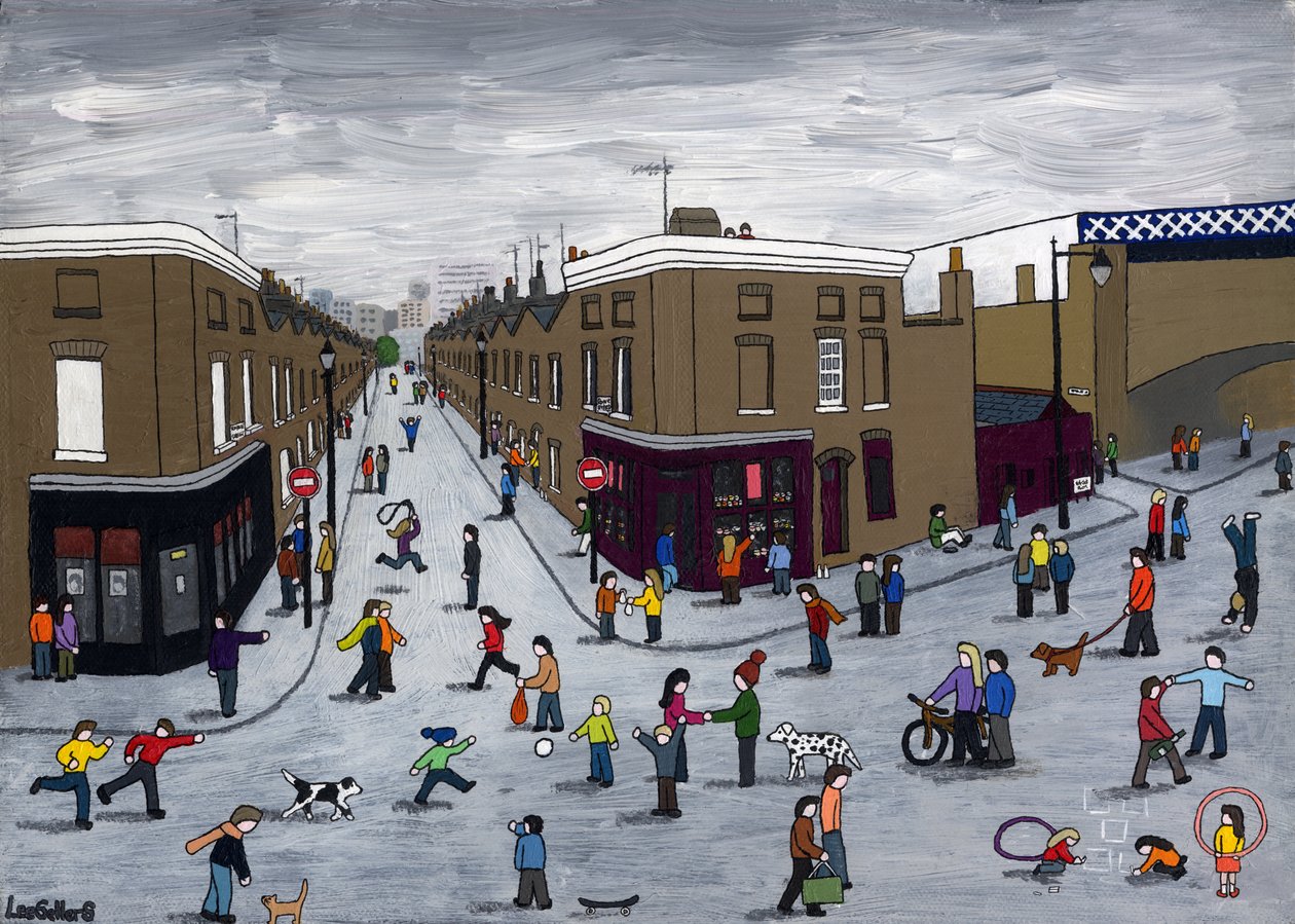 Roupell Street, 2015, (akryyli ja muste kankaalle) tekijältä Lee Sellers