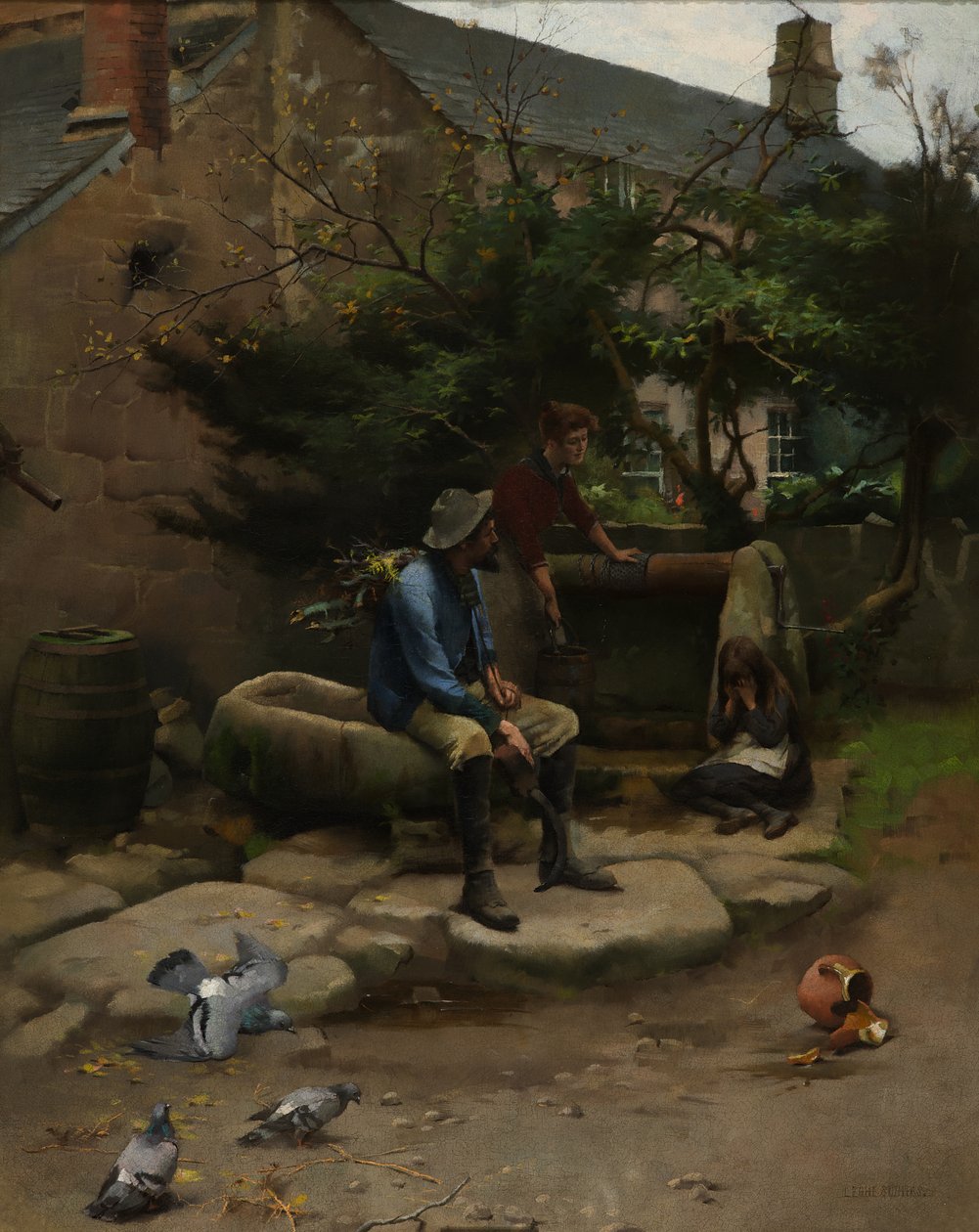 Rikkinäinen ruukku, noin 1895 (öljy kankaalle) tekijältä Leghe Suthers