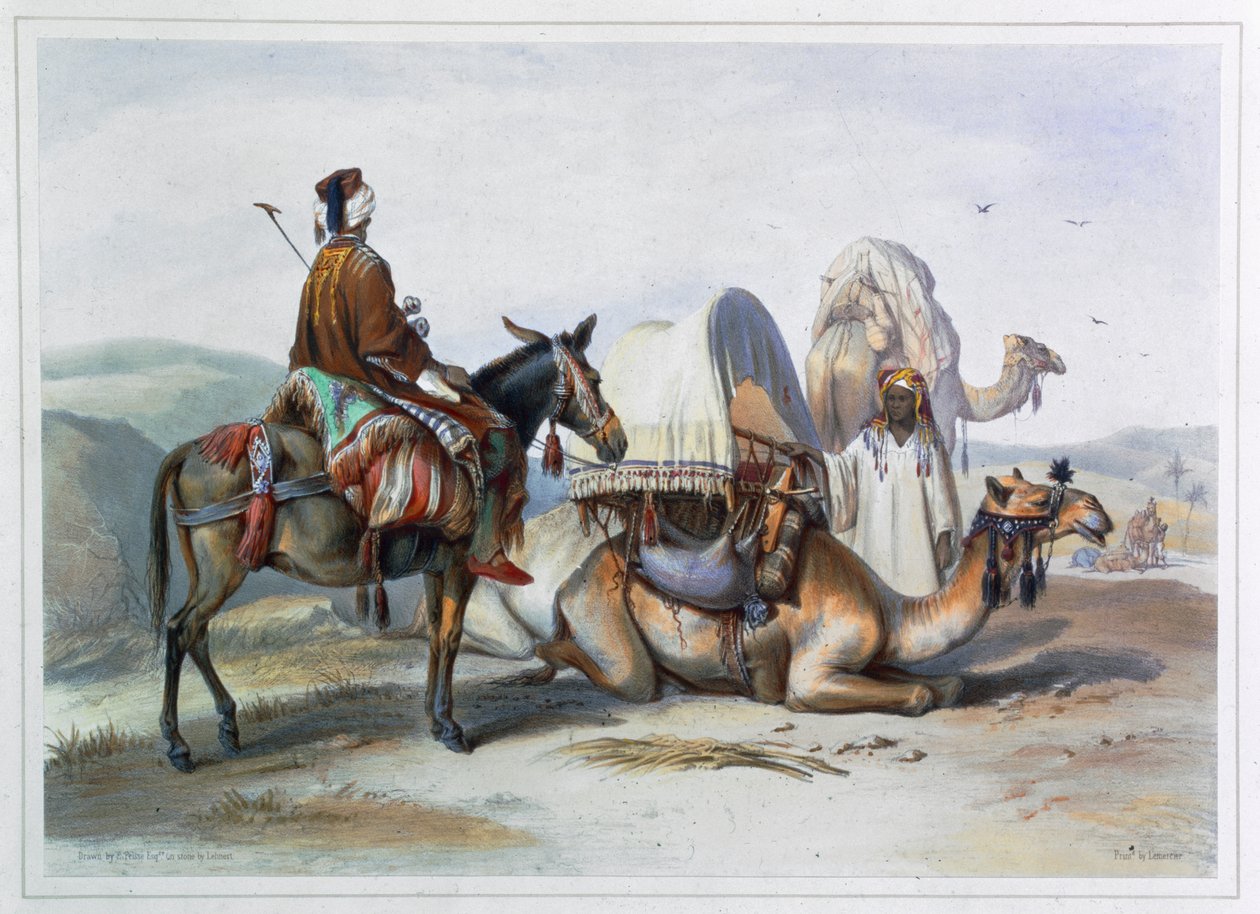 Kafila kamelin kanssa, jossa on hodesh, 1848 tekijältä Lehnert