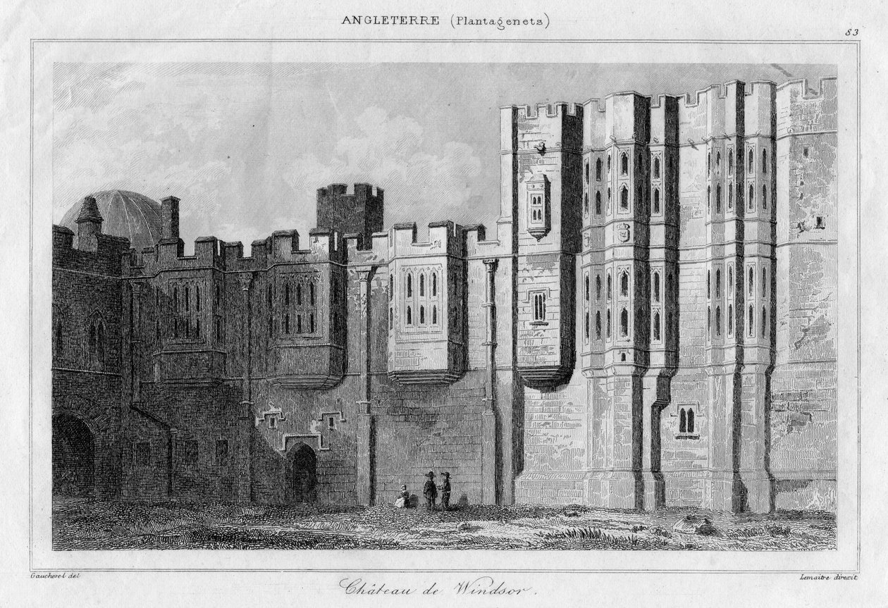 Windsorin linna, Berkshire, 1800-luku tekijältä Lemaitre