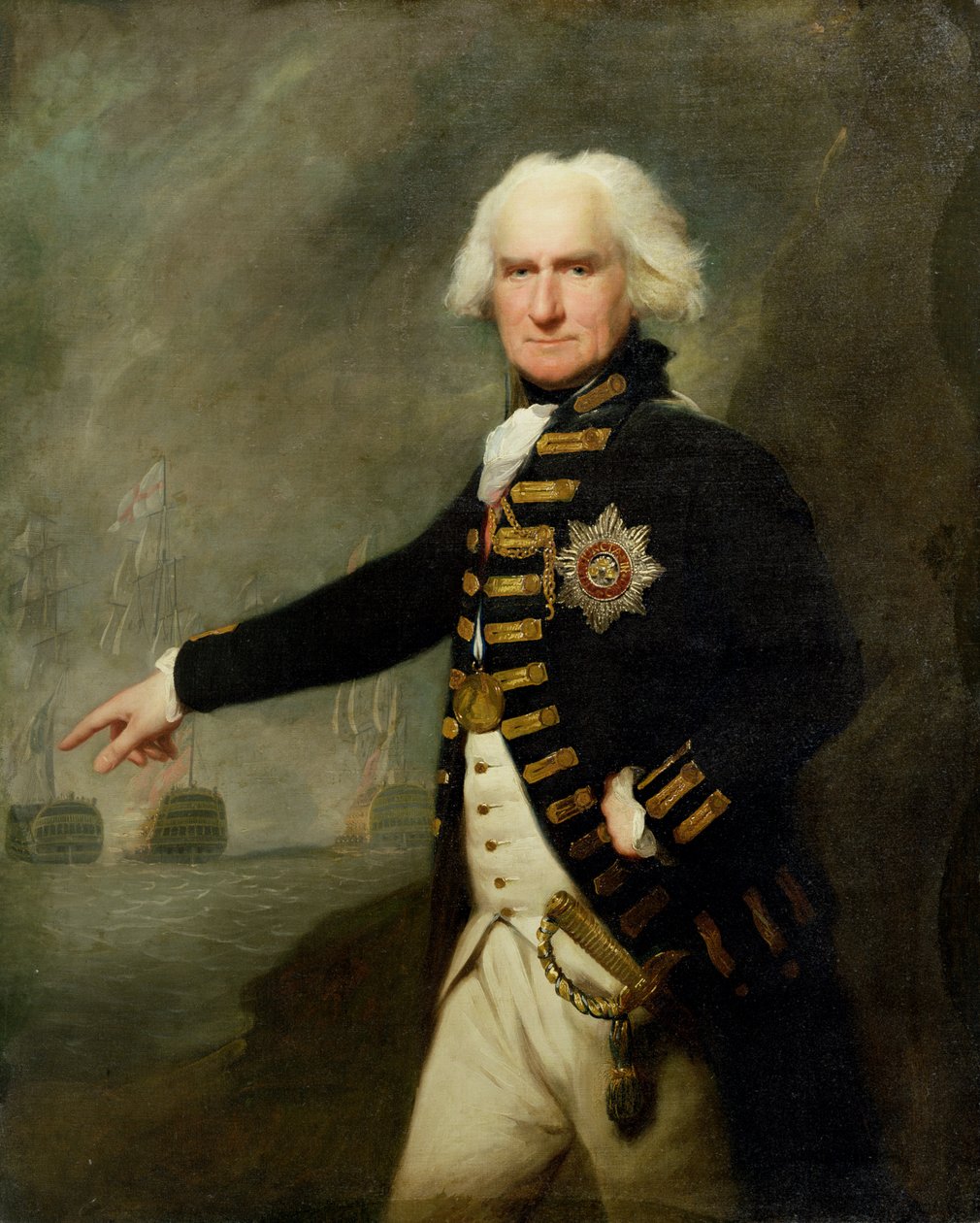 Admiral Lord Bridport (1727-1814) n. 1795 (öljy kankaalle) tekijältä Lemuel Francis Abbott