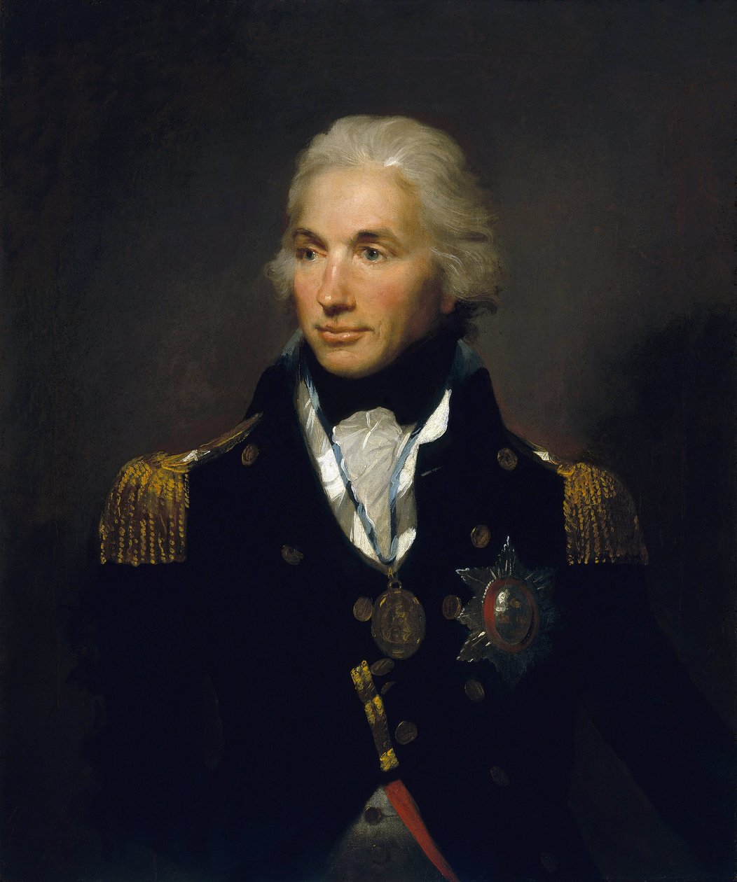 Muotokuva vara-amiraali Horatio Nelsonista (1758-1805), Nelsonin ensimmäisestä varakreivistä. Öljy kankaalle tekijältä Lemuel Francis Abbott