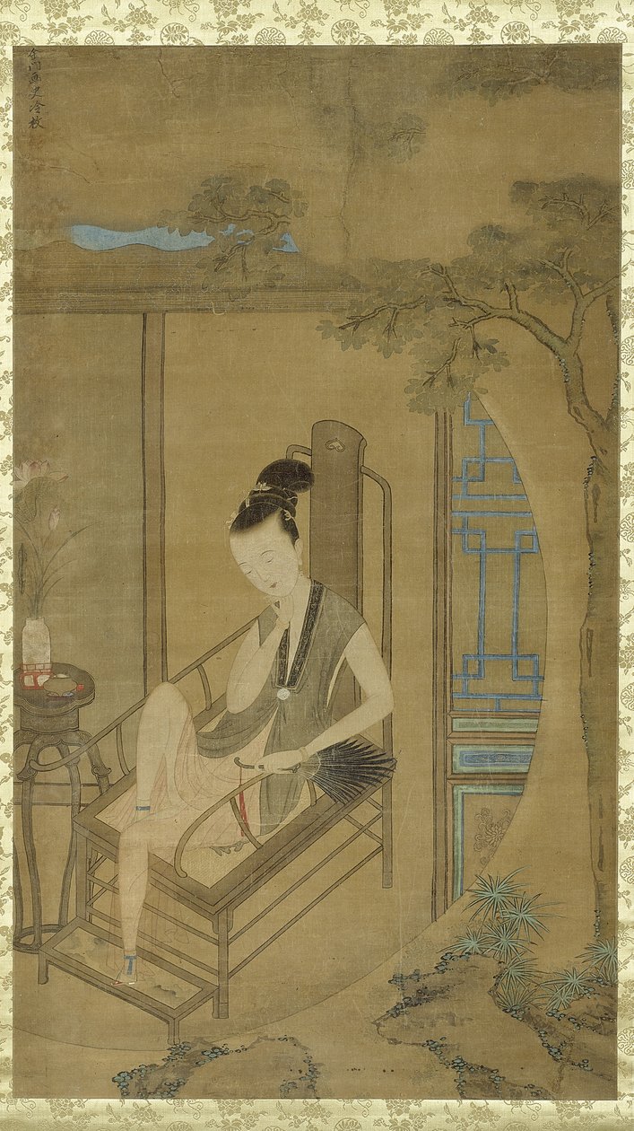 Fantasoiva nainen, Qing-dynastia, Kangxi-kausi, n. 1700-22 tekijältä Leng Mei