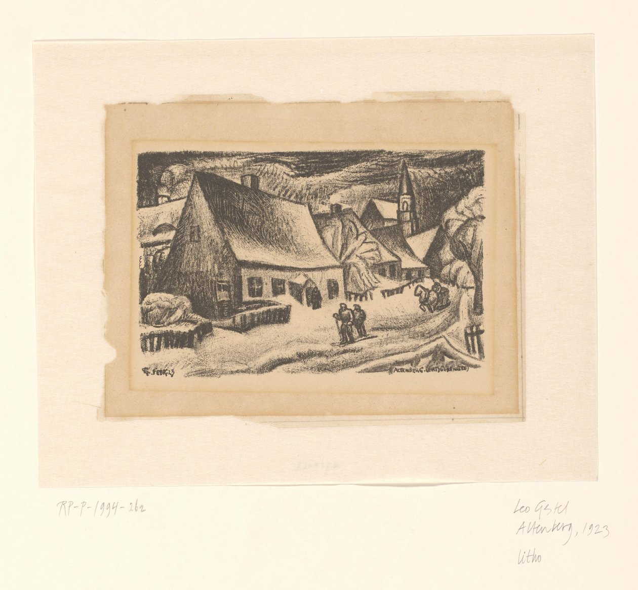 Altenberg (Ertsgebergte) (alkuperäinen nimi esineessä) tekijältä Leo Gestel (signed by artist)