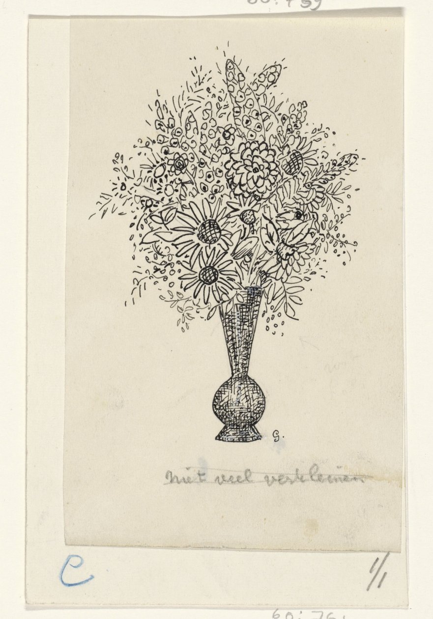 kukkamaljakko tekijältä Leo Gestel (signed by artist)