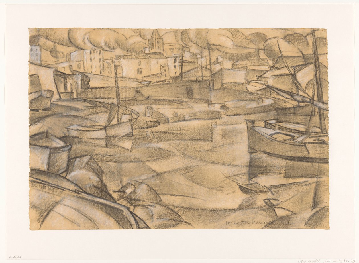 Mallorca - 1914 (alkuperäinen nimi esineessä) tekijältä Leo Gestel (signed by artist)