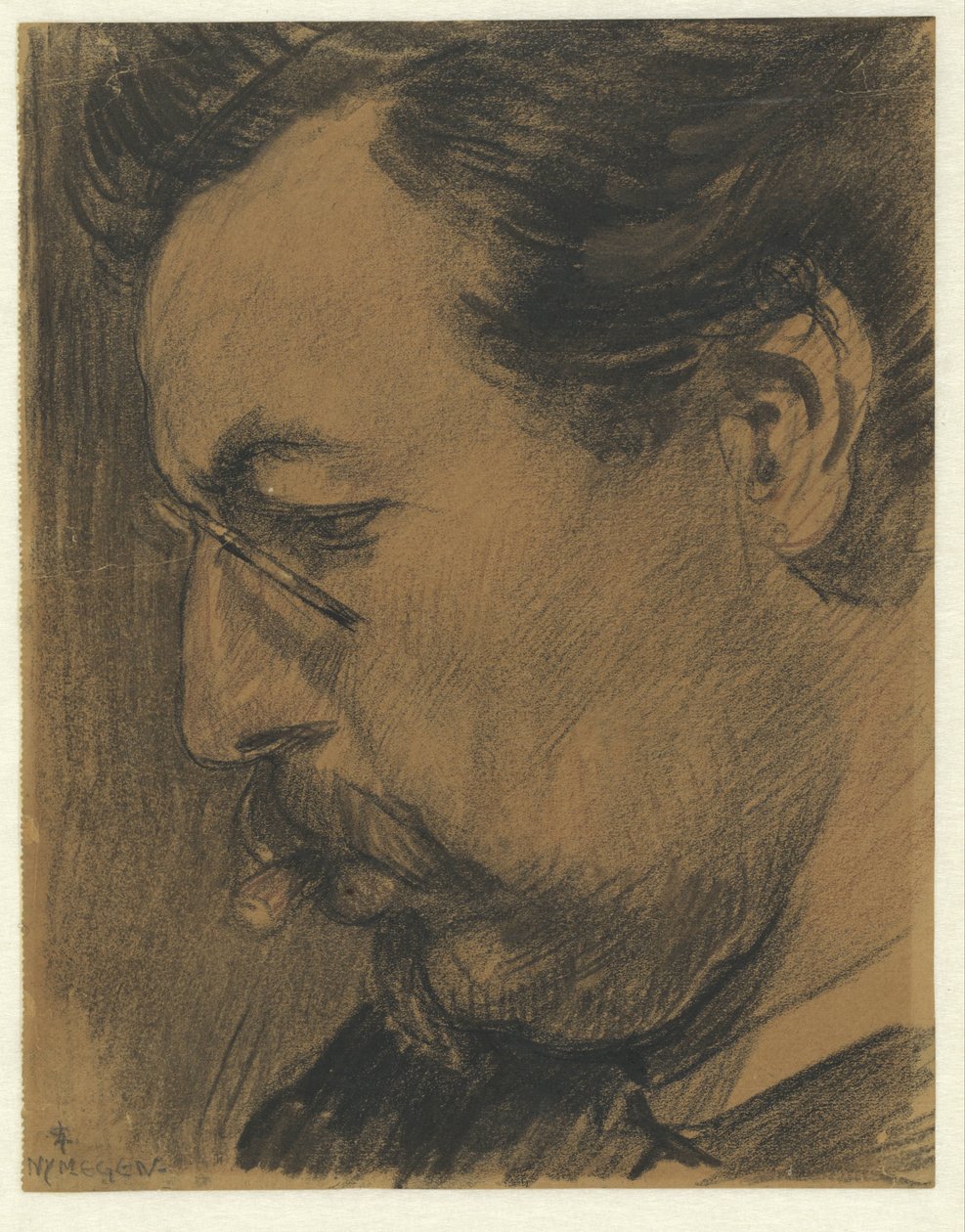 Leendert Adriaan Schiltin muotokuva tekijältä Leo Gestel (signed by artist)