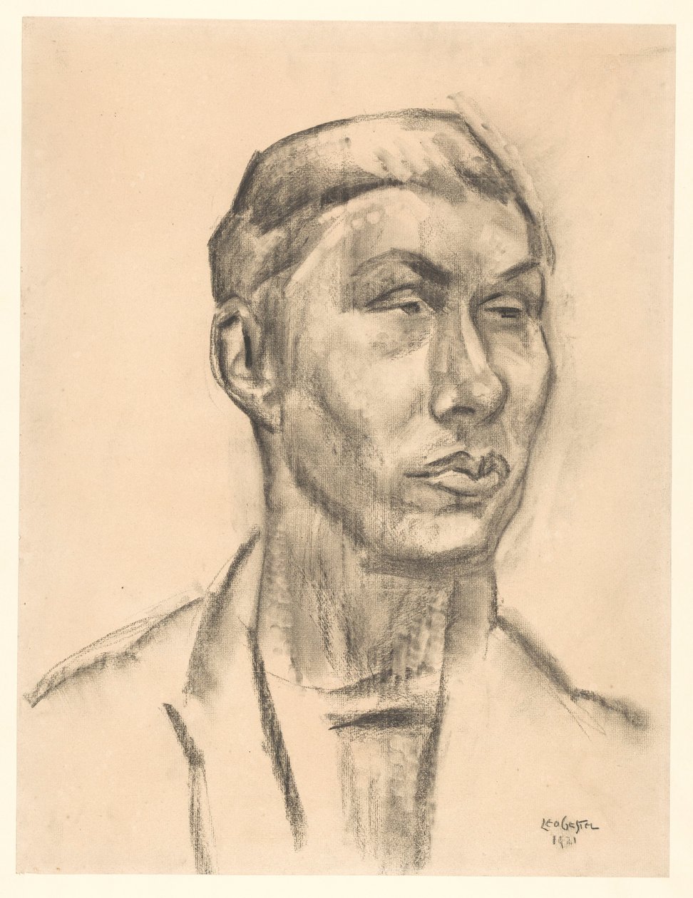Tuntemattoman miehen muotokuva tekijältä Leo Gestel (signed by artist)