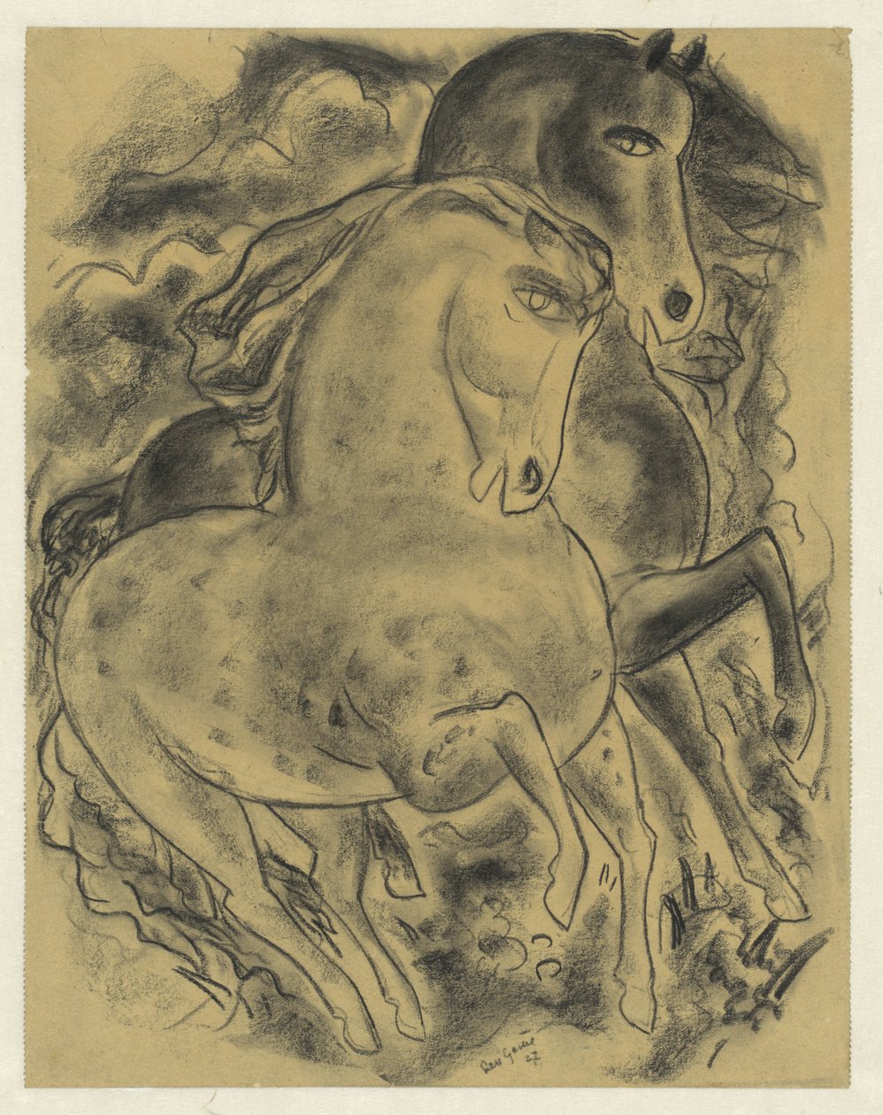 Kaksi hevosta tekijältä Leo Gestel (signed by artist)