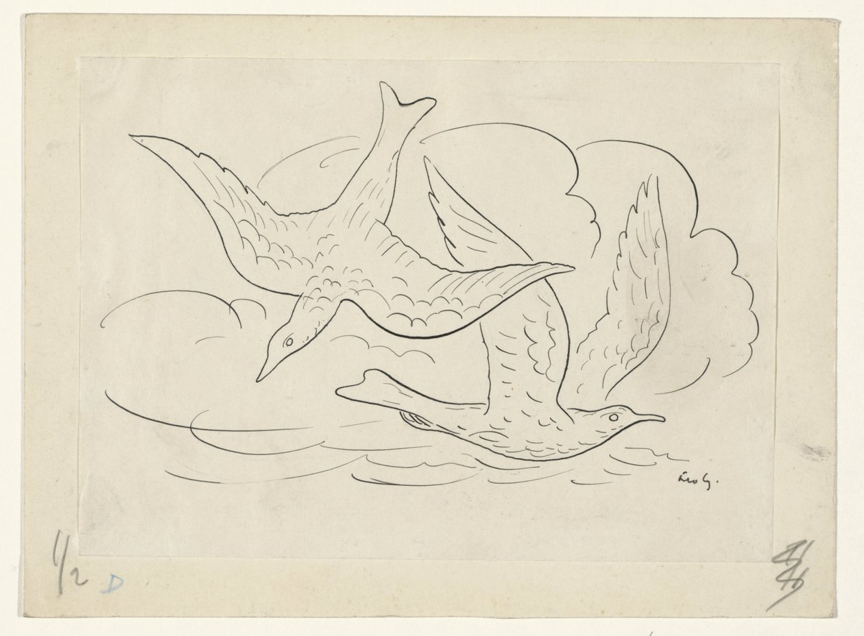 kaksi lintua tekijältä Leo Gestel (signed by artist)