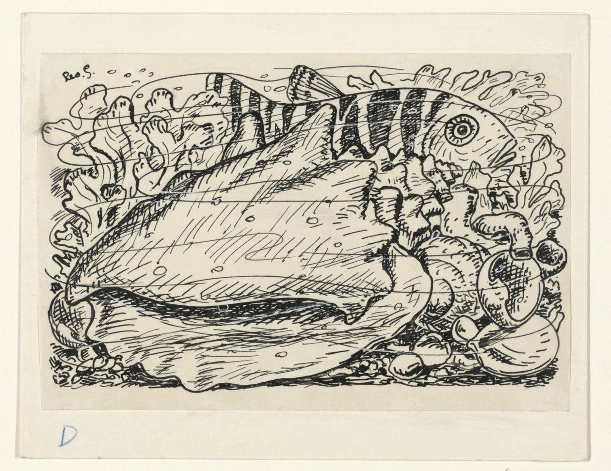 Kala ja kuori vedessä tekijältä Leo Gestel (signed by artist)