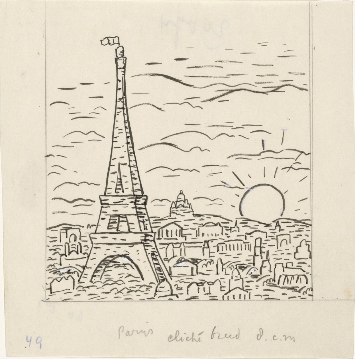 Näkymä Eiffel-tornille Pariisissa tekijältä Leo Gestel