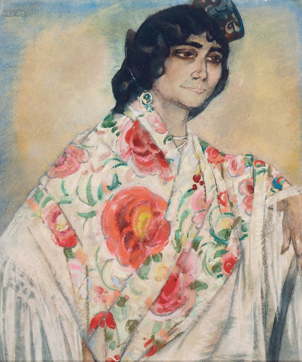 Gitana, c. 1914 (pastelli ja akvarelli paperille) tekijältä Leo Gestel