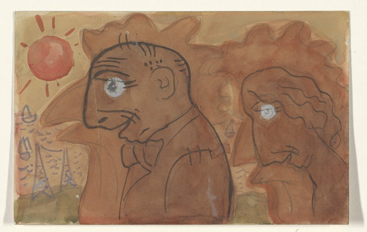Karikatyyri Leo Gestelistä ja hänen vaimostaan tekijältä Leo Gestel