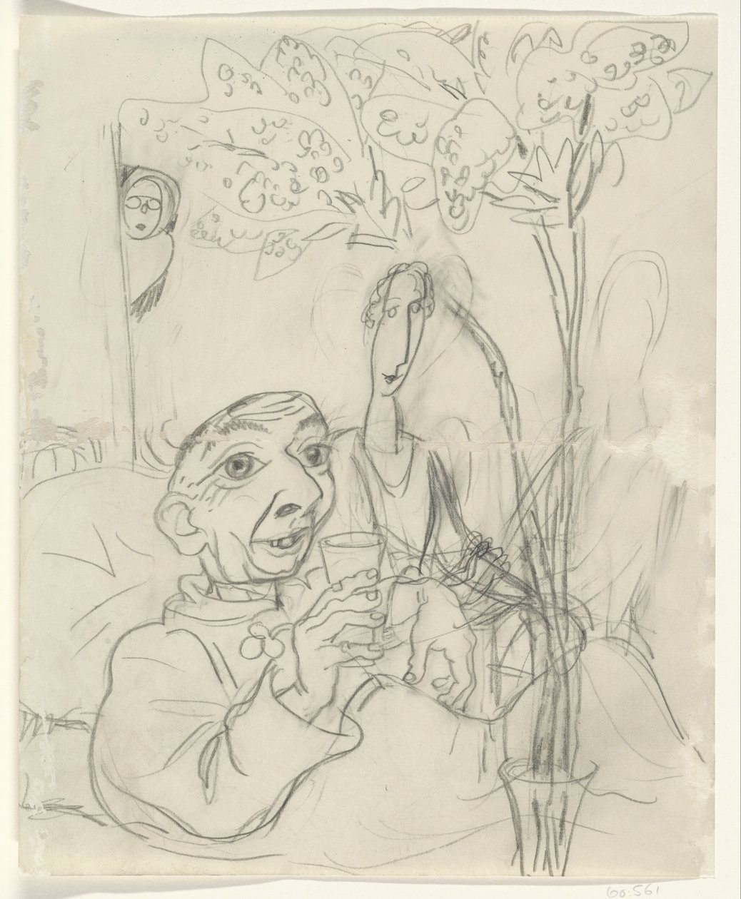 Karikatyyri Leo Gestelistä sairasvuoteessa tekijältä Leo Gestel
