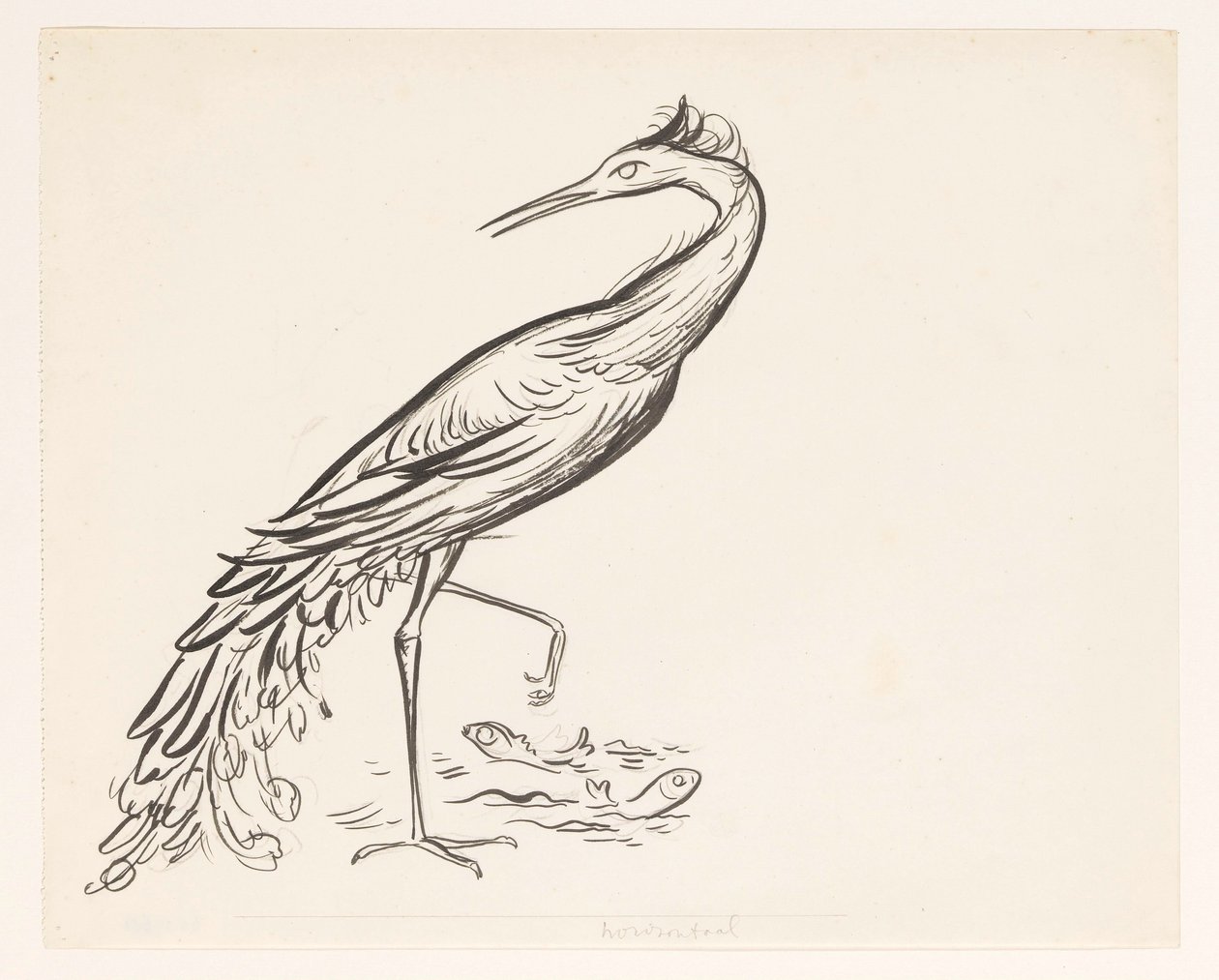 Heron vedessä kaksi kalaa jalkojensa vieressä tekijältä Leo Gestel