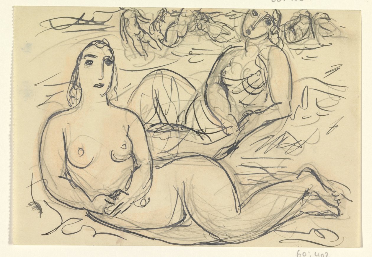 Kaksi alaston naista vedessä tekijältä Leo Gestel