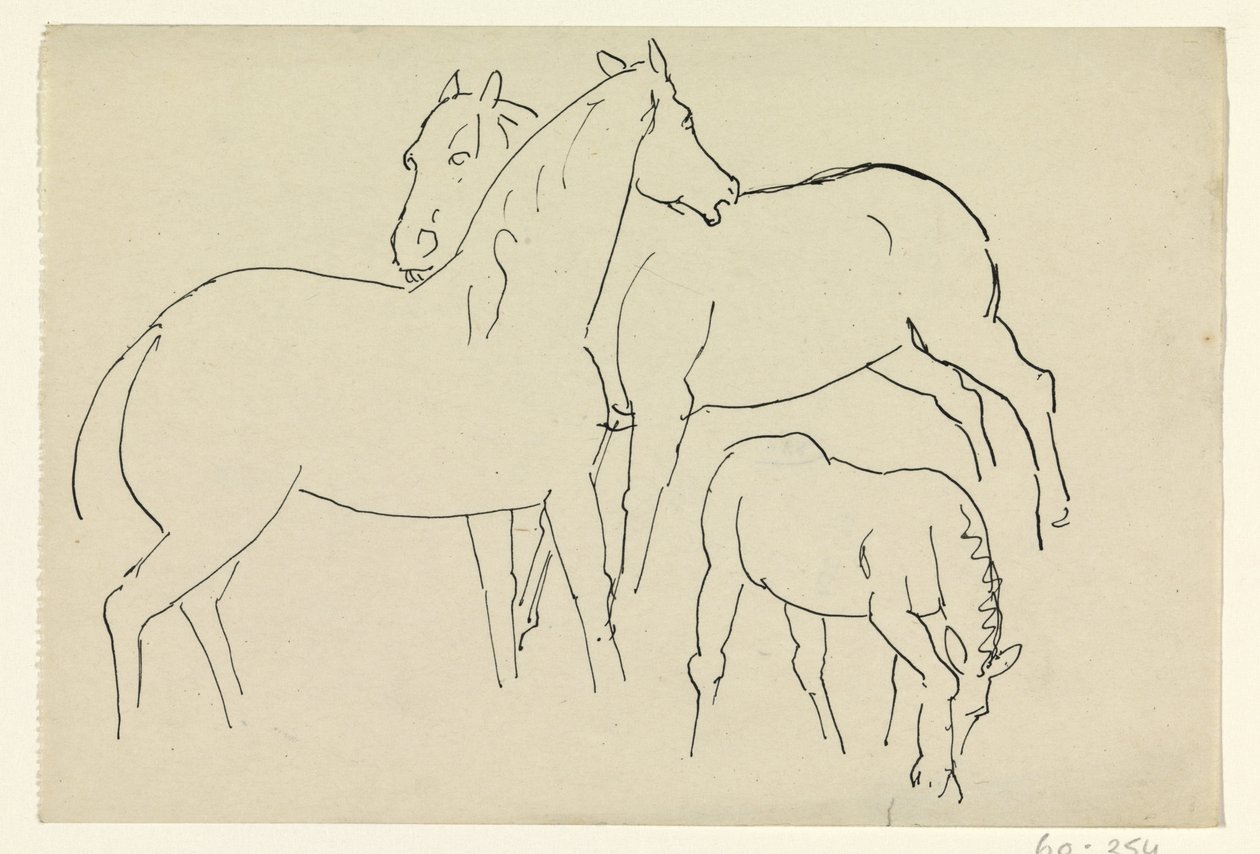 Kaksi hevosta ja varsa tekijältä Leo Gestel