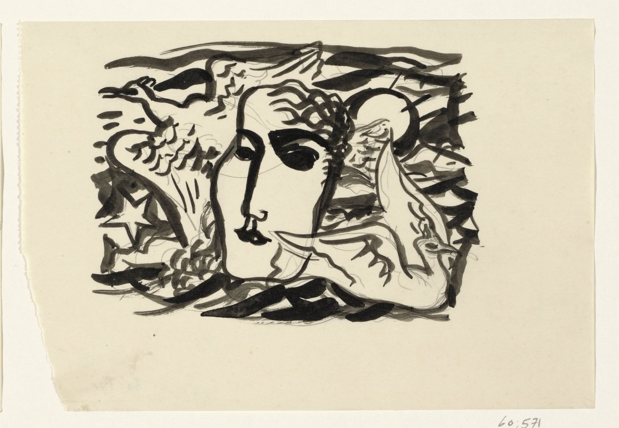 Naisen pää ja lokit taustalla meri tekijältä Leo Gestel