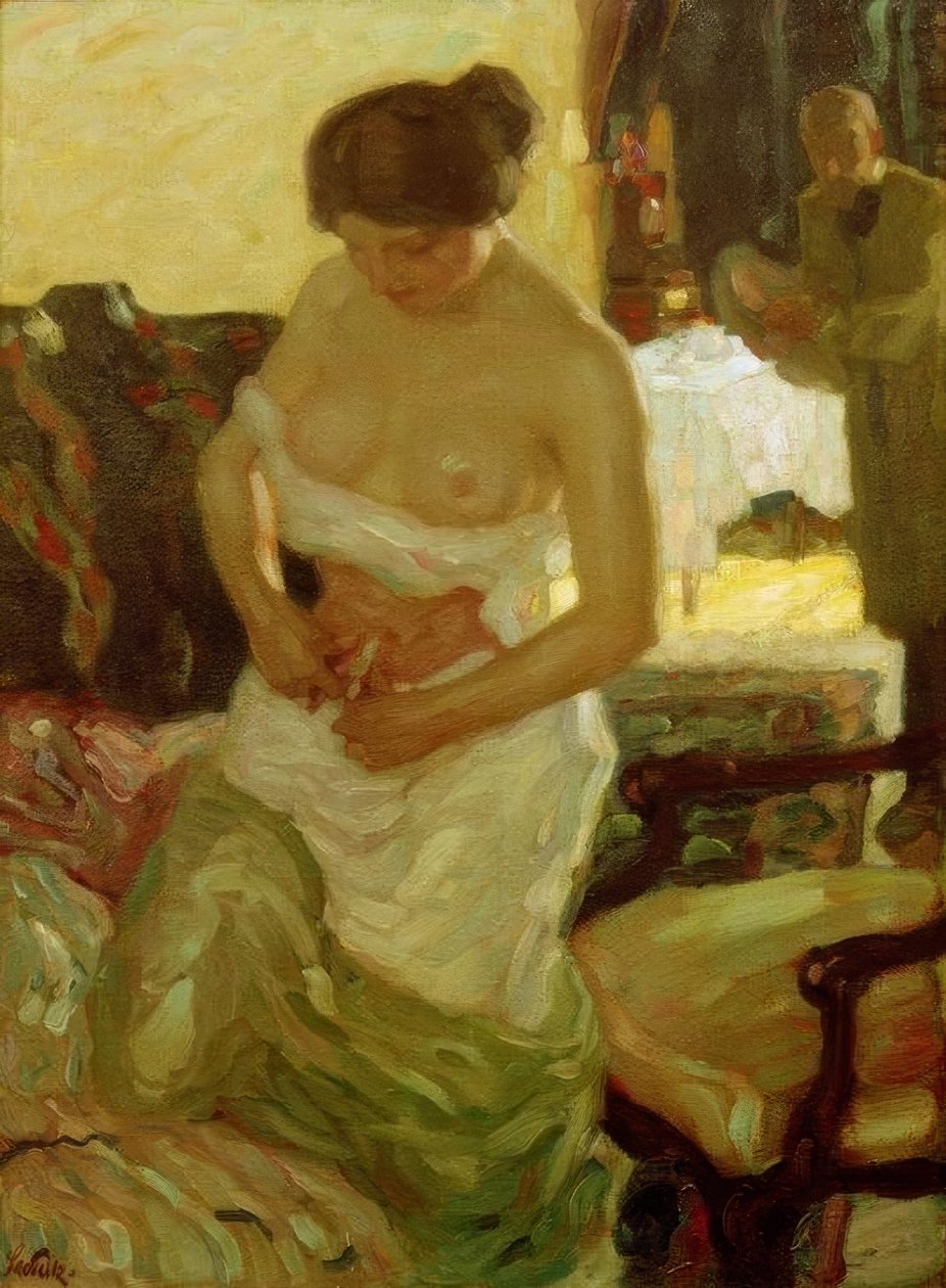 Atelierszene tekijältä Leo Putz