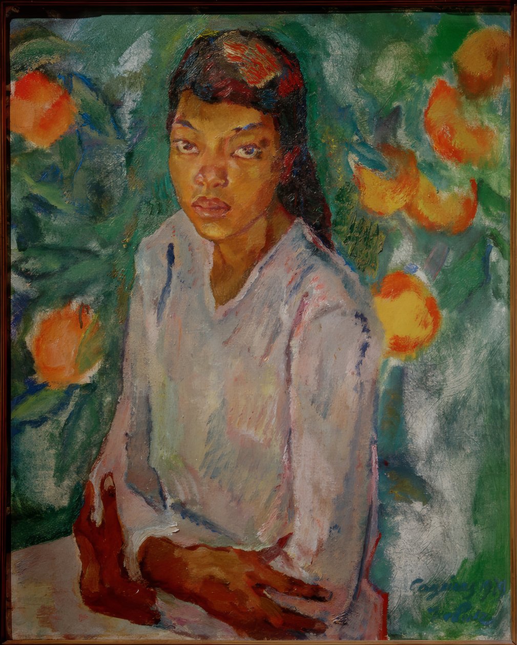 Julia appelsiinipensaan luona tekijältä Leo Putz