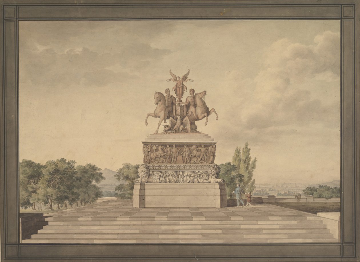 Suunnitelma Waterloon voiton muistomerkille, 1815. tekijältä Leo von Klenze