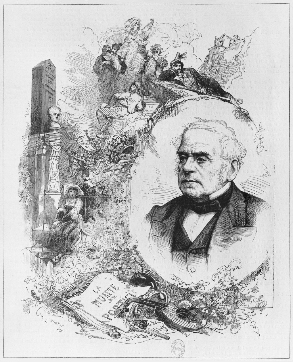 Esprit Auber (1782-1871) (bw kuva) tekijältä Leon Alexandre Tourfaut