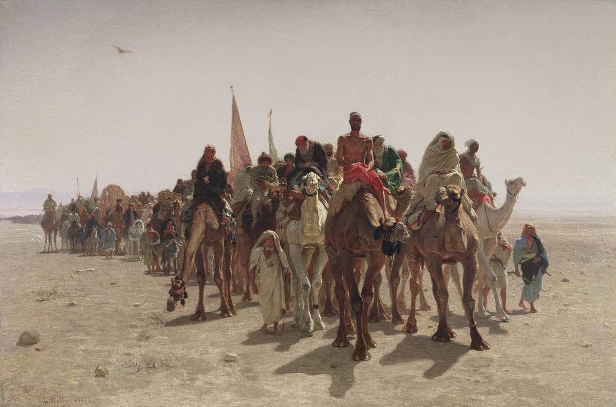 Pyhiinvaeltajat menevät Mekkaan, 1861 tekijältä Leon Auguste Adolphe Belly