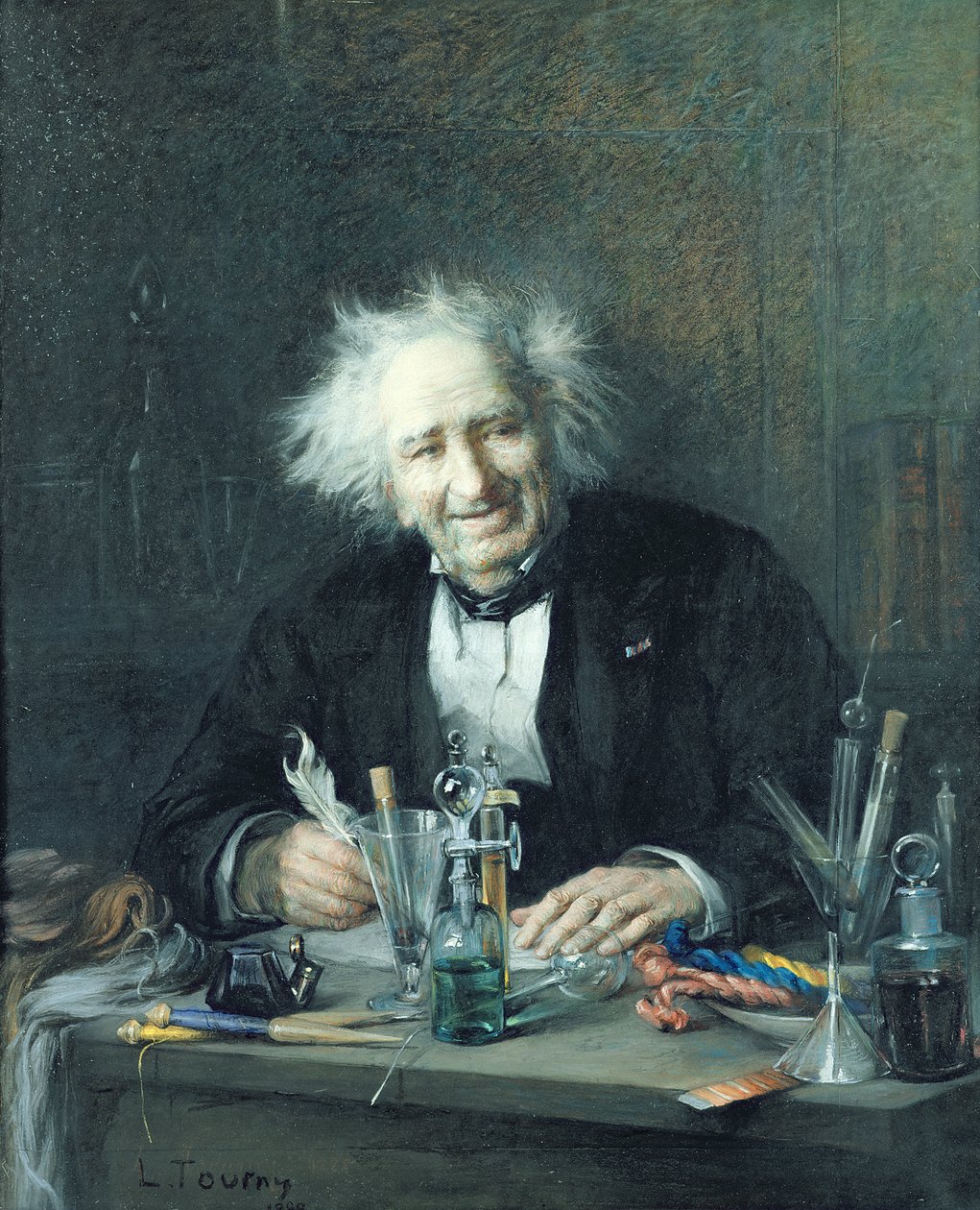 Michel-Eugene Chevreulin (1786-1889) muotokuva 1888 tekijältä Leon Auguste Tourny