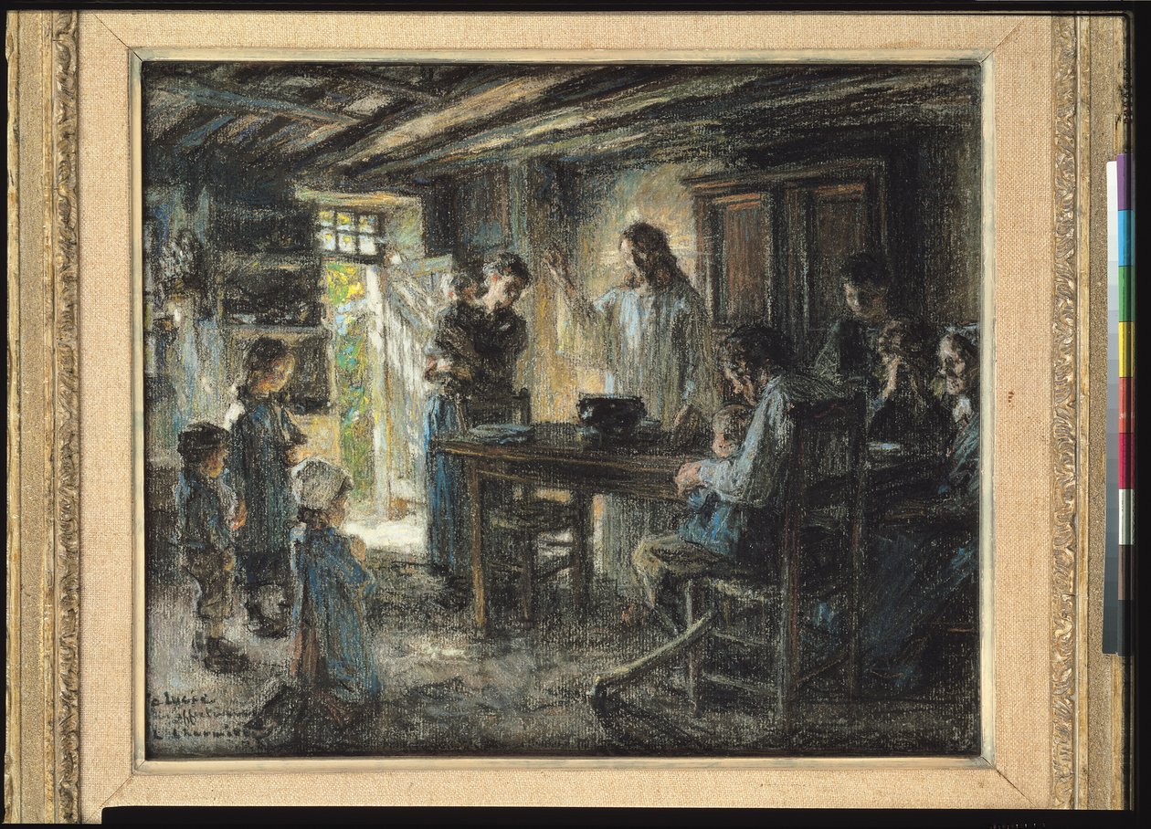 Kristus nöyrän kanssa, 1903-04 (pastelli paperille). tekijältä Leon Augustin Lhermitte