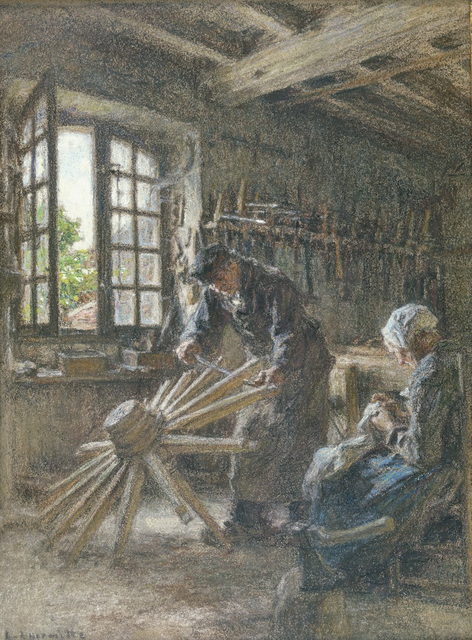 Vanha Cartwright ja hänen vaimonsa, 1897 (pastelli paperille) tekijältä Leon Augustin Lhermitte