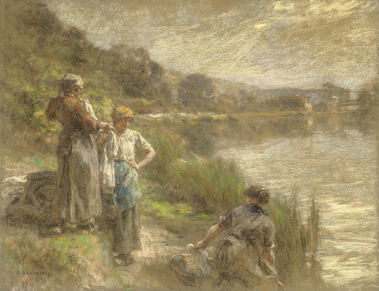 Kolme pesinnaista, n. 1917 tekijältä Leon Augustin Lhermitte